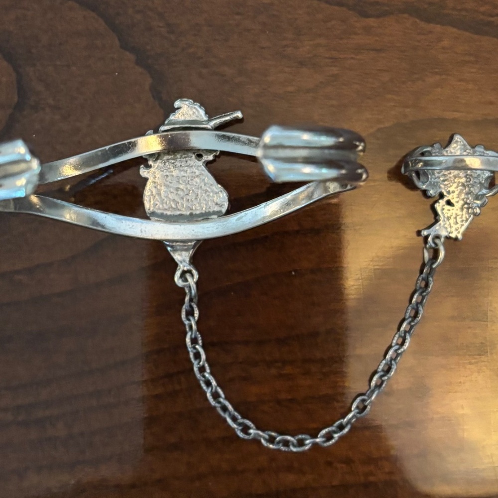 Vintage Unicorn Cuff and Chain Ring Bracelet - Picture 4 of 4